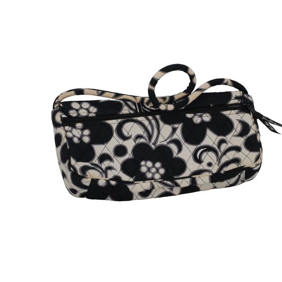 Vera Bradley Midnight Paisley Black-White Floral Clutch Purse Bag - Picture 2 of 7